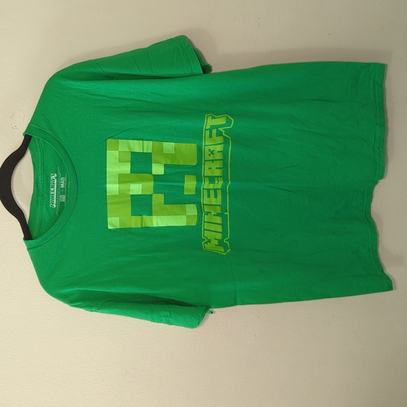MAD Engine Vibrant Green Minecraft Graphic Tee T-Shirt 100% Cotton Men's Size L - Picture 1 of 4